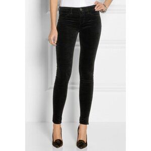 J BRAND 815 Mid rise Super Skinny black velvet velour pants size 26 stretchy
